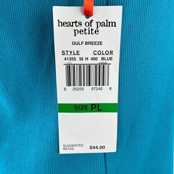 NWT Hearts of Palm Tank Blue Top Size Petite L - Picture 6 of 8